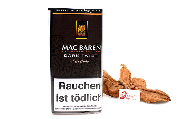 Mac Baren Dark Twist Roll Cake Pfeifentabak 50g Pouch
